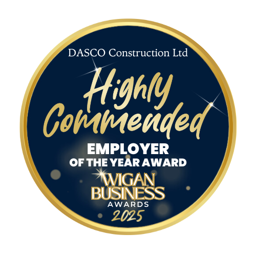 Wigan Business Awards Employer of the Year Award Highly Commended winners badge