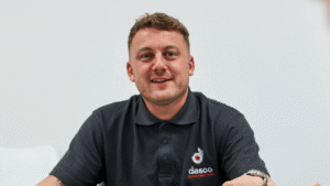 Image shows Scott Rothwell, managing Director at DASCO Construction, sat smiling