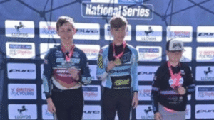 Finn Munroe on the podium