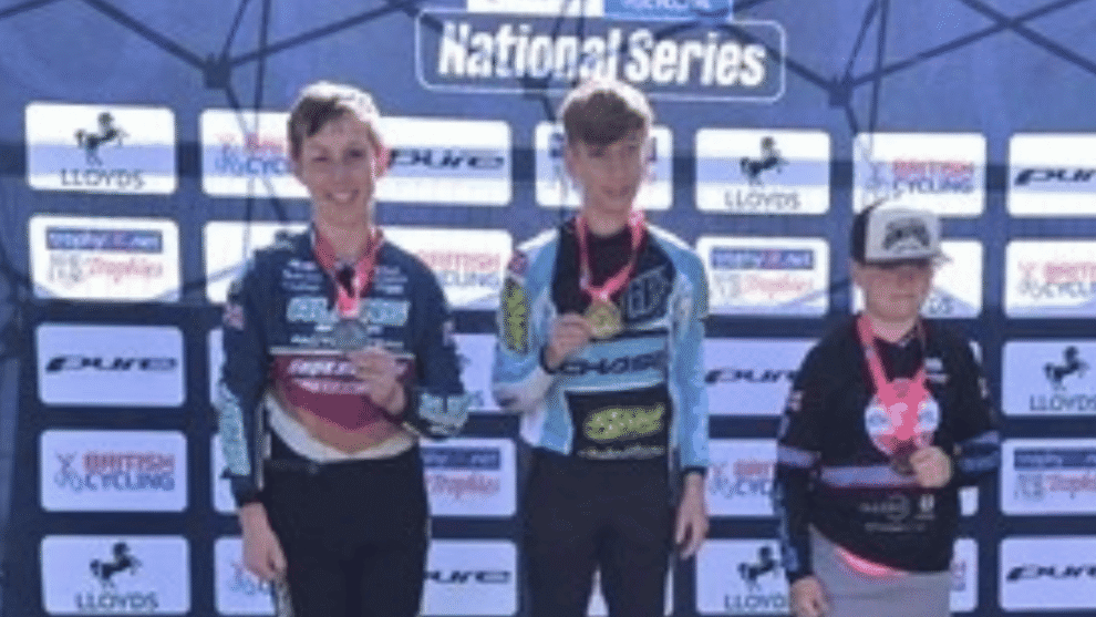 Finn Munroe on the podium