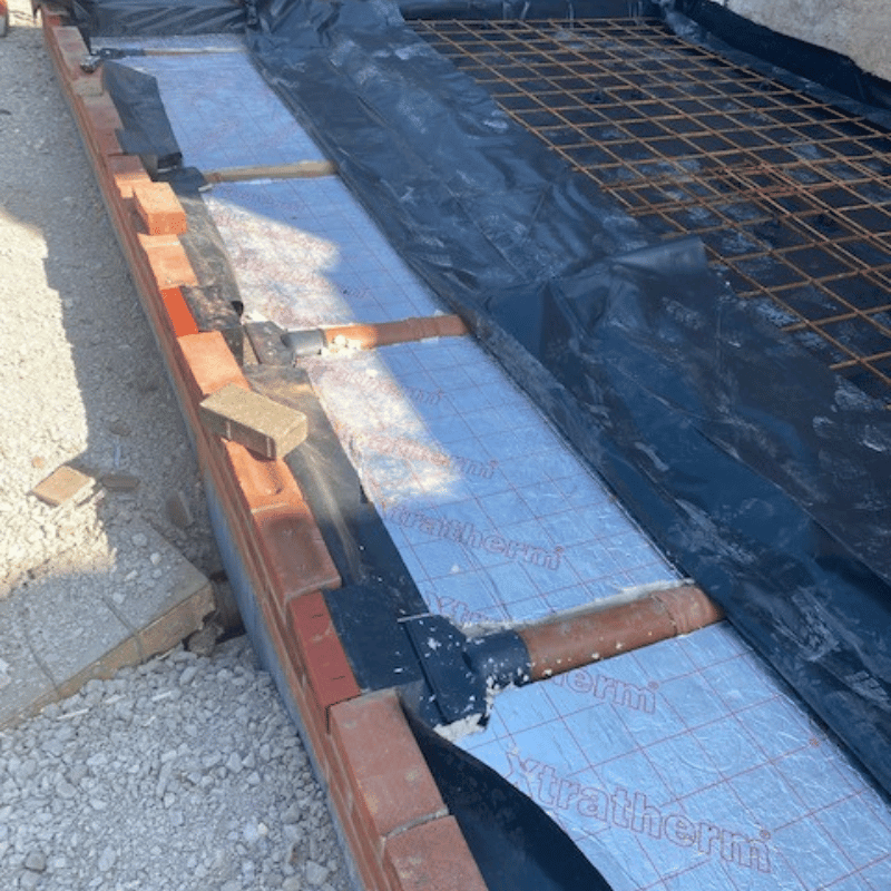 Worsley extension construction footings