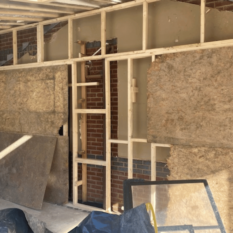 Worsley extension stud walls for insulation